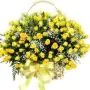 50 yellow roses basket