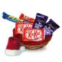 Assorted Chocolate Basket With 2 Kit Kat , 2 Dairy Milk Silk , 2 Perks and Santa Cap