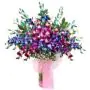 Celebrate With a Beautiful mixture of 15 lavender and blue orchids arranged in a glass vase looking rich and beautiful