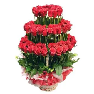 100 red roses designer arrangement 