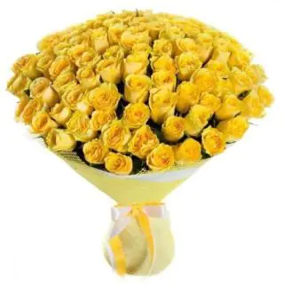100 yellow roses bouquet with special packing 