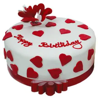  fondant love theme birthday cake 