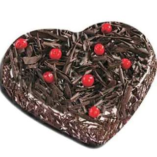 heart shape black forest cake