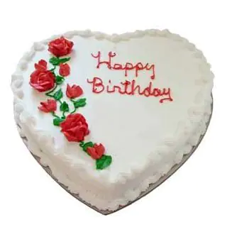 1 kg heart shape vanilla fresh cream cake