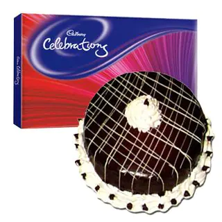 1 pound fresh cream chocolate truffle with box of celebrations chocolates