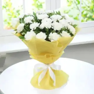 Bunch of 20 white carnations