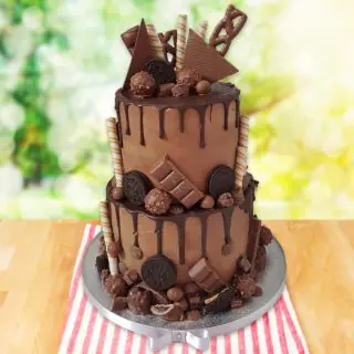 2 storey chocolate explosion premium quality birthday cake 