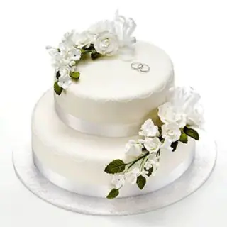 2 tier vanilla cake in 2 kg with floral topping 