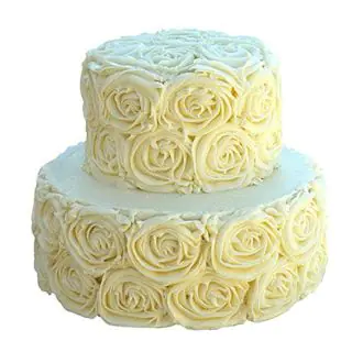 2 tier vanilla floral theme cake in 2 kg 