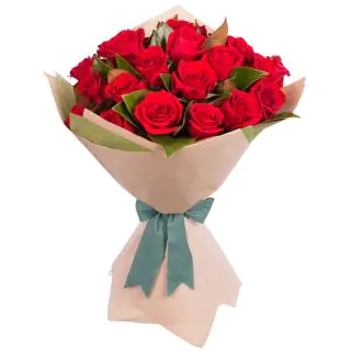 12 red roses with special packing 