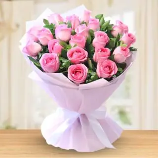 Bunch of 15 Beautiful Pink Roses