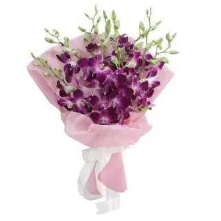 Bunch of 8 Purple orchids