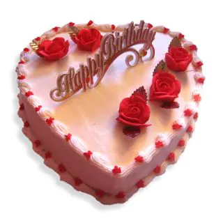 1 kg heart shape strawberry fresh cream cake