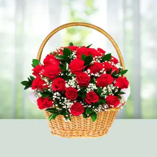 basket of 20 red roses