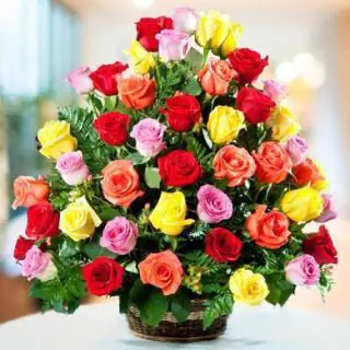 basket of 40 mix roses