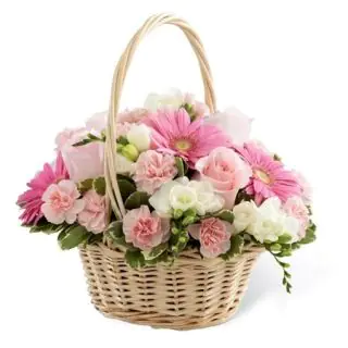 Beautiful Basket arrangement of 20 mix  colour flowers