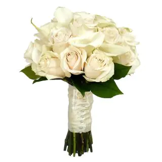 12 white rose bunch