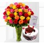 50 mix roses bunch with 1 pound fresh black forest