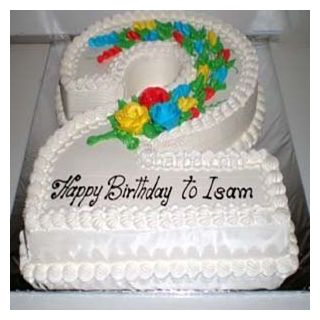 2 shape numeric cake in 2 kg vanilla flavour 
