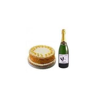 1 Kg Butterscotch Cake With Bottle Of Red Wine