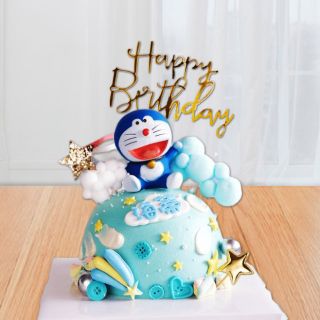  Doraemon theme cake in german chocolate flavour 