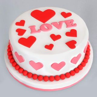 fondant love theme cake 
