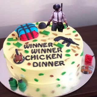  Fondant  PubG theme cake  