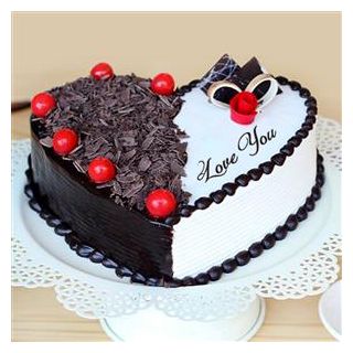  heart shape black forest cake 