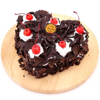 heart shape black forest premium quality cool cake 