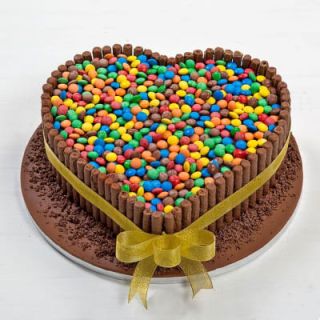 heart shape cholate premium quality designer cake with gems topping 