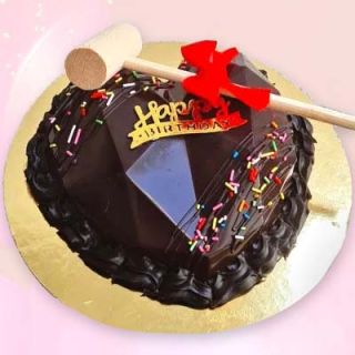 1 kg heart shape chocolate truffles cake 