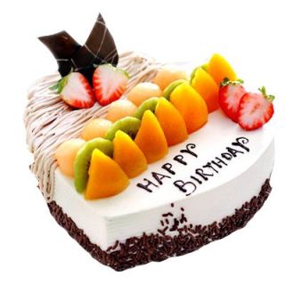 heart shape mix fruit cake 