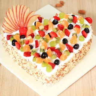 heart shape mix fruit premium quality cake 