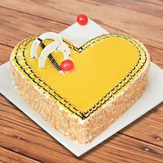  heart shape premium pineapple birthday cake 