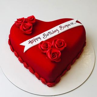 heart shape red velvet fondant cake 