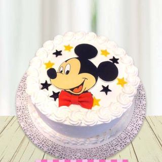 Mickey Mouse photo cake in vanilla flavour 