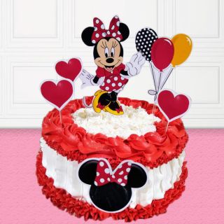Minnie Mouse strawberry vanilla theme cake  