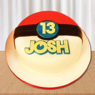  pokemon fondant theme cake in red velvet flavour 