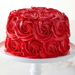 Red velvet rose theme cake 