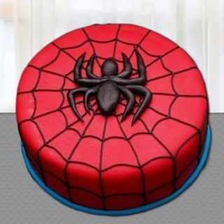  Spider Man fondant cake in chocolate truffle flavour 
