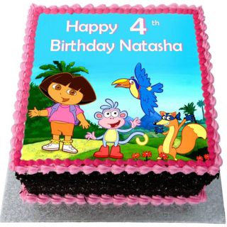  square shape dora photo cake 