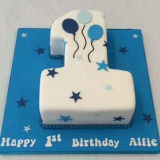 1 shape numeric Birthday theme cake 