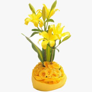 Exotic liliums and roses Arrangement