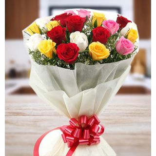 bunch of 20 mix colour roses