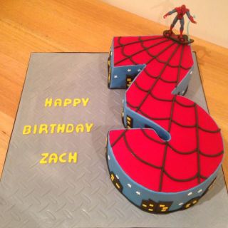 3 shape numeric cake with spiderman theme in 2 kg kids cake