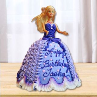 Barbie cake in blueberry flavour 