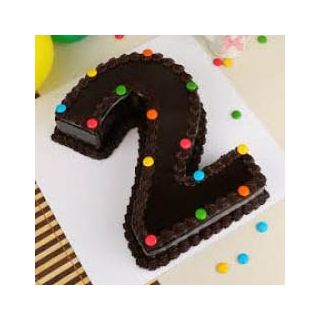 2 kg chocolate cake in numeric 2 shape