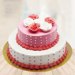 2 kg designer 2 storey cake in strawberry flavour 