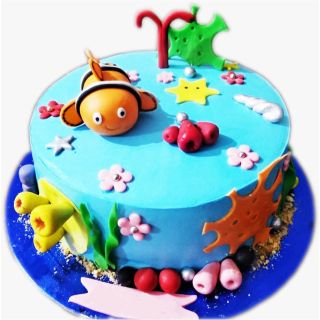 2 kg fondant Aquatic theme cake 