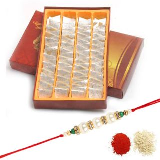 2 kg kaju katli with 1 Rakhi and roli chawal